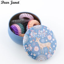 Load image into Gallery viewer, Great gift for girls 12pcs/box  hairbands gum hair styling tools headwear for kids girls women iron storage box
