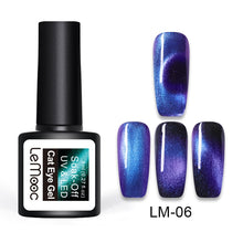 Load image into Gallery viewer, LEMOOC 8ml 5D Chameleon Glitter Magnetic Gel Polish Blue Purple Long Lasting Soak Off UV LED Gel Varnish Black Base Needed