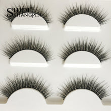 Load image into Gallery viewer, New 3 pairs natural false eyelashes fake lashes long makeup 3d mink lashes extension eyelash mink eyelashes for beauty #X11