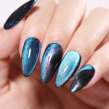 Load image into Gallery viewer, LEMOOC 8ml 5D Chameleon Glitter Magnetic Gel Polish Blue Purple Long Lasting Soak Off UV LED Gel Varnish Black Base Needed