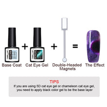 Load image into Gallery viewer, LEMOOC 8ml 5D Chameleon Glitter Magnetic Gel Polish Blue Purple Long Lasting Soak Off UV LED Gel Varnish Black Base Needed