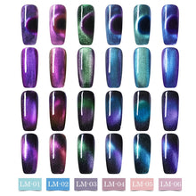 Load image into Gallery viewer, LEMOOC 8ml 5D Chameleon Glitter Magnetic Gel Polish Blue Purple Long Lasting Soak Off UV LED Gel Varnish Black Base Needed