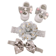 Load image into Gallery viewer, Newborn Baby Girls Headband Bow Flowers Cloth Hair Bands Hair Accessories  Gift Boxes Three-piece Suit