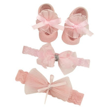 Load image into Gallery viewer, Newborn Baby Girls Headband Bow Flowers Cloth Hair Bands Hair Accessories  Gift Boxes Three-piece Suit