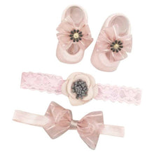 Load image into Gallery viewer, Newborn Baby Girls Headband Bow Flowers Cloth Hair Bands Hair Accessories  Gift Boxes Three-piece Suit