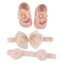 Load image into Gallery viewer, Newborn Baby Girls Headband Bow Flowers Cloth Hair Bands Hair Accessories  Gift Boxes Three-piece Suit
