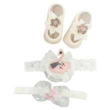 Load image into Gallery viewer, Newborn Baby Girls Headband Bow Flowers Cloth Hair Bands Hair Accessories  Gift Boxes Three-piece Suit