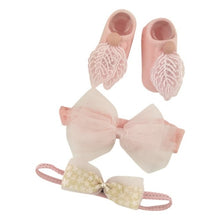 Load image into Gallery viewer, Newborn Baby Girls Headband Bow Flowers Cloth Hair Bands Hair Accessories  Gift Boxes Three-piece Suit