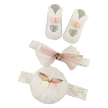Load image into Gallery viewer, Newborn Baby Girls Headband Bow Flowers Cloth Hair Bands Hair Accessories  Gift Boxes Three-piece Suit