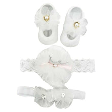Load image into Gallery viewer, Newborn Baby Girls Headband Bow Flowers Cloth Hair Bands Hair Accessories  Gift Boxes Three-piece Suit