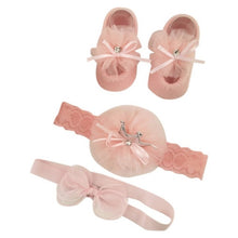 Load image into Gallery viewer, Newborn Baby Girls Headband Bow Flowers Cloth Hair Bands Hair Accessories  Gift Boxes Three-piece Suit