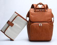 Load image into Gallery viewer, Leather Baby Diapers Bag Backpacks Maternity Changing Pad Stroller Straps Baby Bags Water Proof