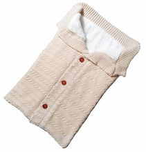 Load image into Gallery viewer, Newborn Baby Winter Warm Sleeping Bags Infant Button Knit Swaddle Wrap Swaddling Stroller Wrap Toddler Blanket Sleeping Bags