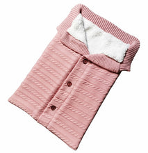 Load image into Gallery viewer, Newborn Baby Winter Warm Sleeping Bags Infant Button Knit Swaddle Wrap Swaddling Stroller Wrap Toddler Blanket Sleeping Bags
