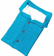 Load image into Gallery viewer, Newborn Baby Winter Warm Sleeping Bags Infant Button Knit Swaddle Wrap Swaddling Stroller Wrap Toddler Blanket Sleeping Bags