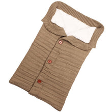 Load image into Gallery viewer, Newborn Baby Winter Warm Sleeping Bags Infant Button Knit Swaddle Wrap Swaddling Stroller Wrap Toddler Blanket Sleeping Bags