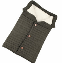Load image into Gallery viewer, Newborn Baby Winter Warm Sleeping Bags Infant Button Knit Swaddle Wrap Swaddling Stroller Wrap Toddler Blanket Sleeping Bags