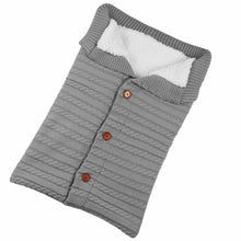 Load image into Gallery viewer, Newborn Baby Winter Warm Sleeping Bags Infant Button Knit Swaddle Wrap Swaddling Stroller Wrap Toddler Blanket Sleeping Bags