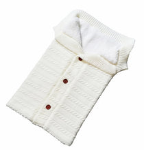 Load image into Gallery viewer, Newborn Baby Winter Warm Sleeping Bags Infant Button Knit Swaddle Wrap Swaddling Stroller Wrap Toddler Blanket Sleeping Bags