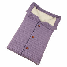 Load image into Gallery viewer, Newborn Baby Winter Warm Sleeping Bags Infant Button Knit Swaddle Wrap Swaddling Stroller Wrap Toddler Blanket Sleeping Bags