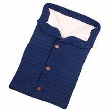 Load image into Gallery viewer, Newborn Baby Winter Warm Sleeping Bags Infant Button Knit Swaddle Wrap Swaddling Stroller Wrap Toddler Blanket Sleeping Bags