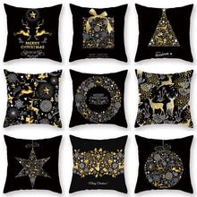 Load image into Gallery viewer, Gold Christmas Elk Deer Merry Christmas Pillowcase Cushion Cover Christmas Decorations for Home 2019 Christmas Ornaments Navidad