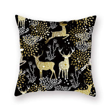 Load image into Gallery viewer, Gold Christmas Elk Deer Merry Christmas Pillowcase Cushion Cover Christmas Decorations for Home 2019 Christmas Ornaments Navidad