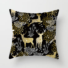 Load image into Gallery viewer, Gold Christmas Elk Deer Merry Christmas Pillowcase Cushion Cover Christmas Decorations for Home 2019 Christmas Ornaments Navidad