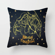 Load image into Gallery viewer, Gold Christmas Elk Deer Merry Christmas Pillowcase Cushion Cover Christmas Decorations for Home 2019 Christmas Ornaments Navidad
