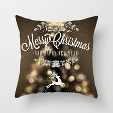 Load image into Gallery viewer, Gold Christmas Elk Deer Merry Christmas Pillowcase Cushion Cover Christmas Decorations for Home 2019 Christmas Ornaments Navidad