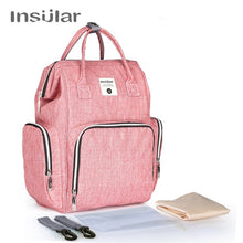 Load image into Gallery viewer, Insular Brand Nappy Backpack Bag Mummy Large Capacity Stroller Bag Mom Baby Multi-function Waterproof Outdoor Travel Diaper Bags