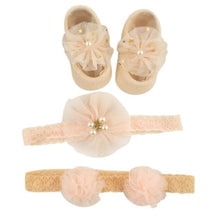 Load image into Gallery viewer, Newborn Baby Girls Headband Bow Flowers Cloth Hair Bands Hair Accessories  Gift Boxes Three-piece Suit