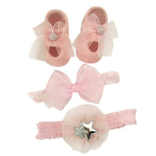 Load image into Gallery viewer, Newborn Baby Girls Headband Bow Flowers Cloth Hair Bands Hair Accessories  Gift Boxes Three-piece Suit