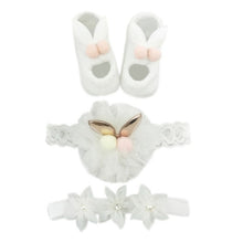 Load image into Gallery viewer, Newborn Baby Girls Headband Bow Flowers Cloth Hair Bands Hair Accessories  Gift Boxes Three-piece Suit
